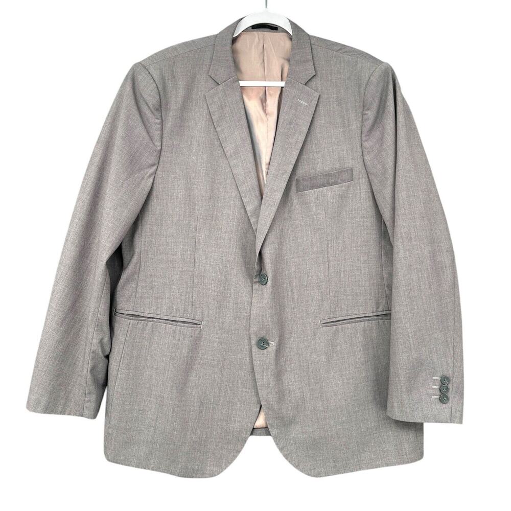 Hockerty Grey Bespoke Custom 2 Button‎ Notched Lapel Blazer Jacket Mens 46
